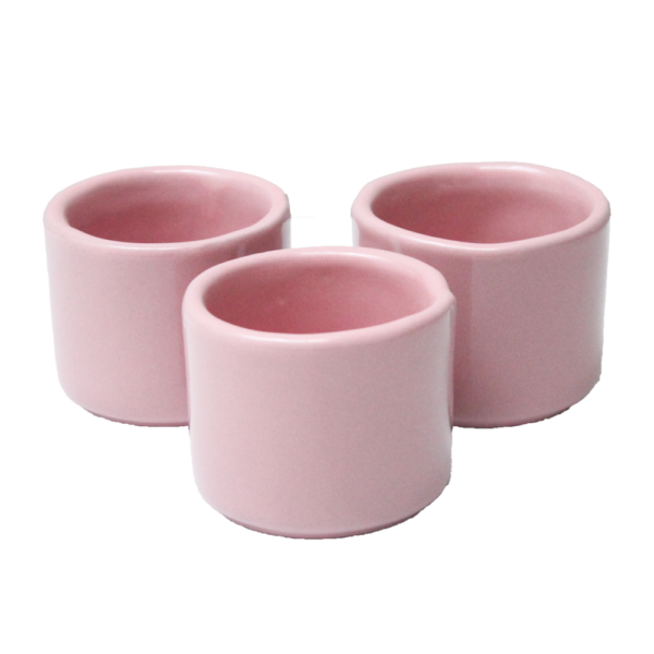 Juego De 3 Macetas De Cerámica Esmaltadas Cilíndricas - Image 2